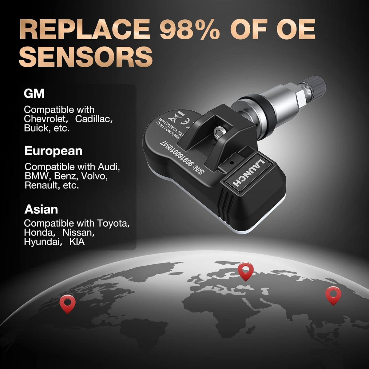 4PCS Programmable TPMS Sensors Q6986