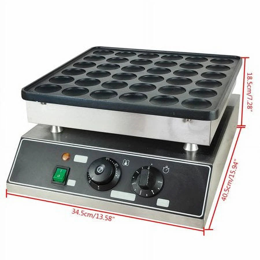 36pcs Nonstick Electric Mini Dutch Pancake Baker Maker B2374