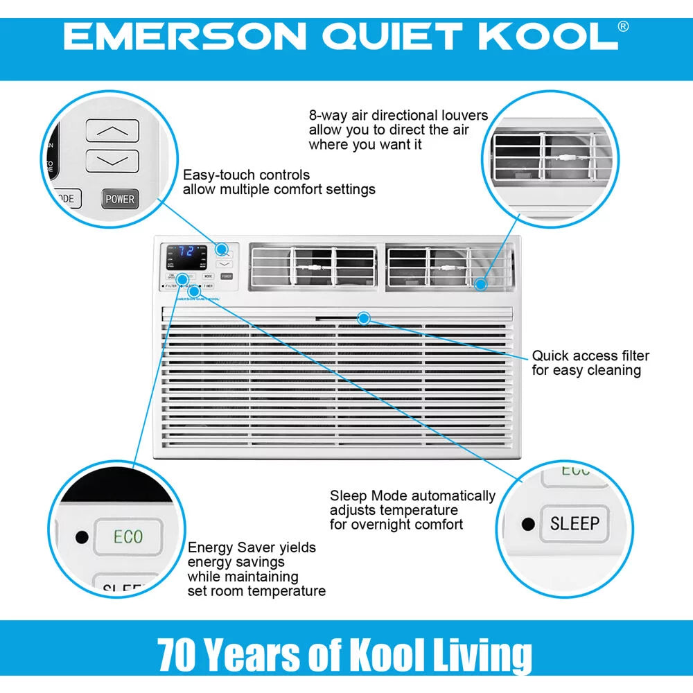 230V 14,000 BTU Through-the-Wall Air Conditioner with Remote Control V7336