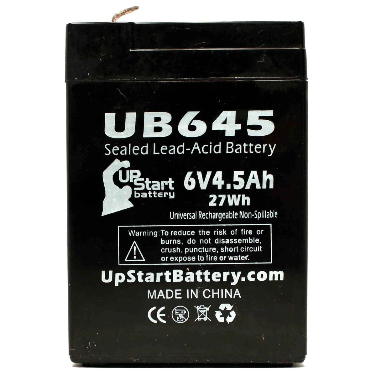 3x Pack 6V 4.5Ah Sealed Lead Acid Battery with F1 to F2 Terminal Adapters H287