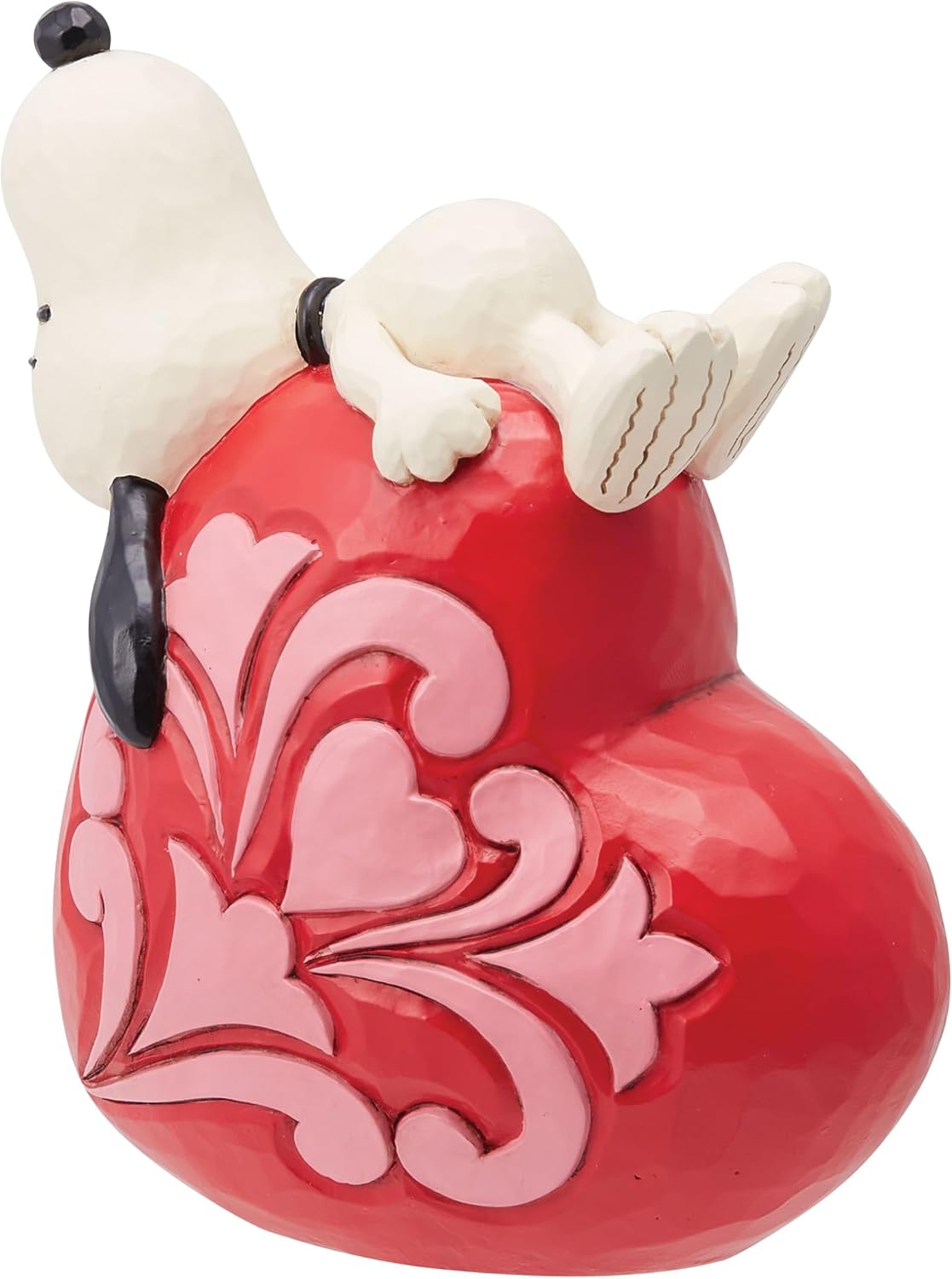 Snoopy Laying on Heart Figurine, 5.25 Inch, Multicolor R342