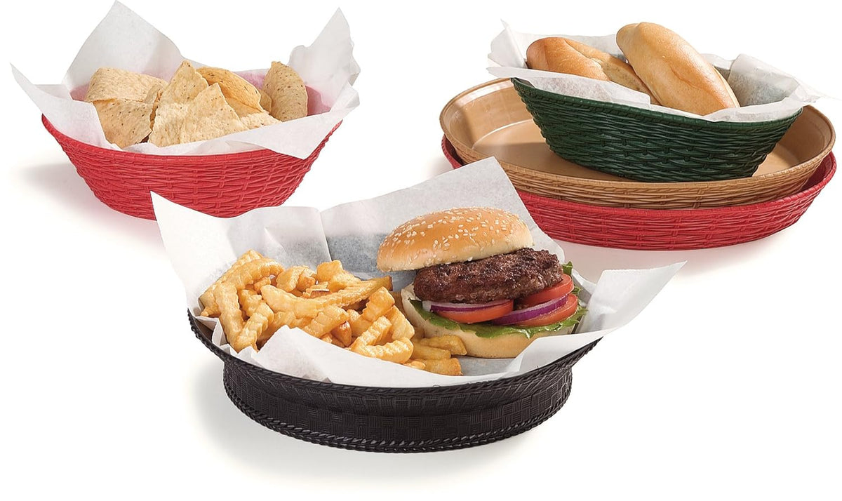 Round Serving Basket, 9", Black (Pack of 12) L6099