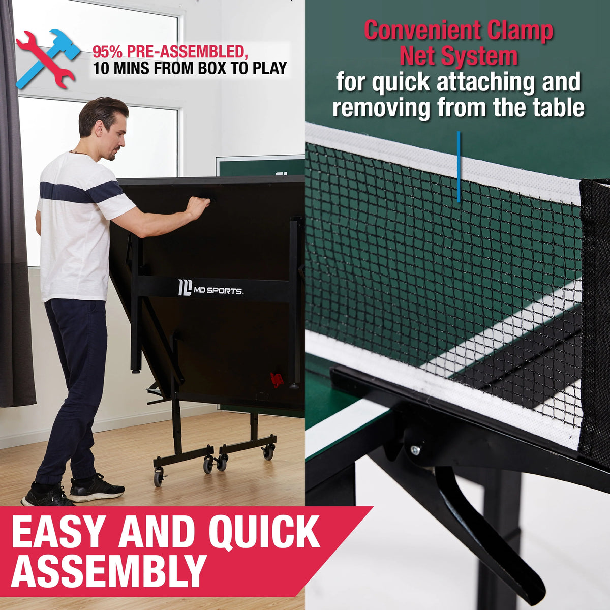 Indoor 2-Piece Table Tennis Table E2699