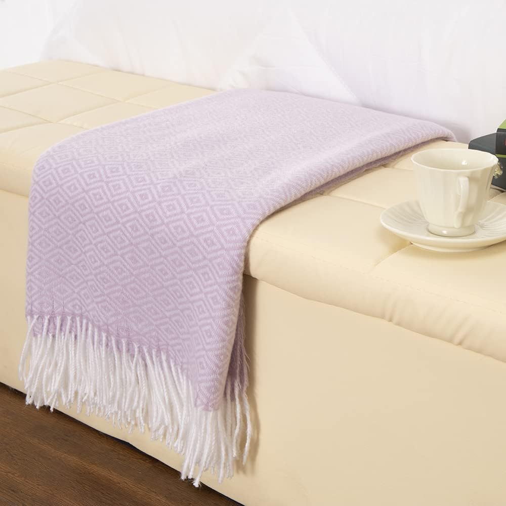 Navy Blue Herringbone Faux Cashmere Throw Blanket 50 x 60 B48797