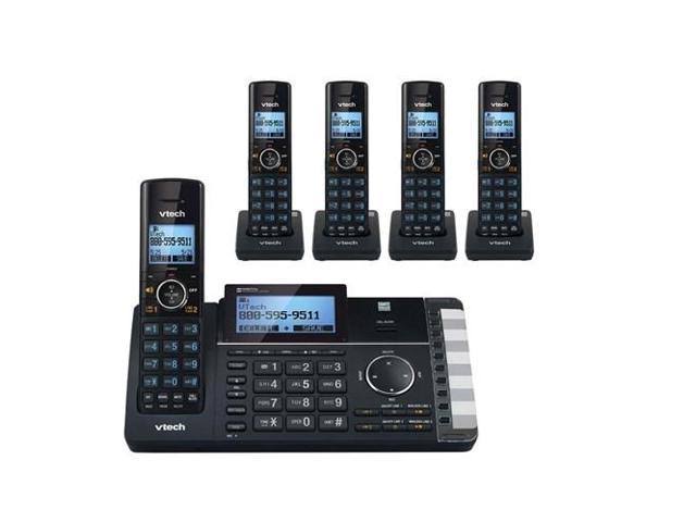 Black Cordless Phone with 4 Accessory Handsets M785906