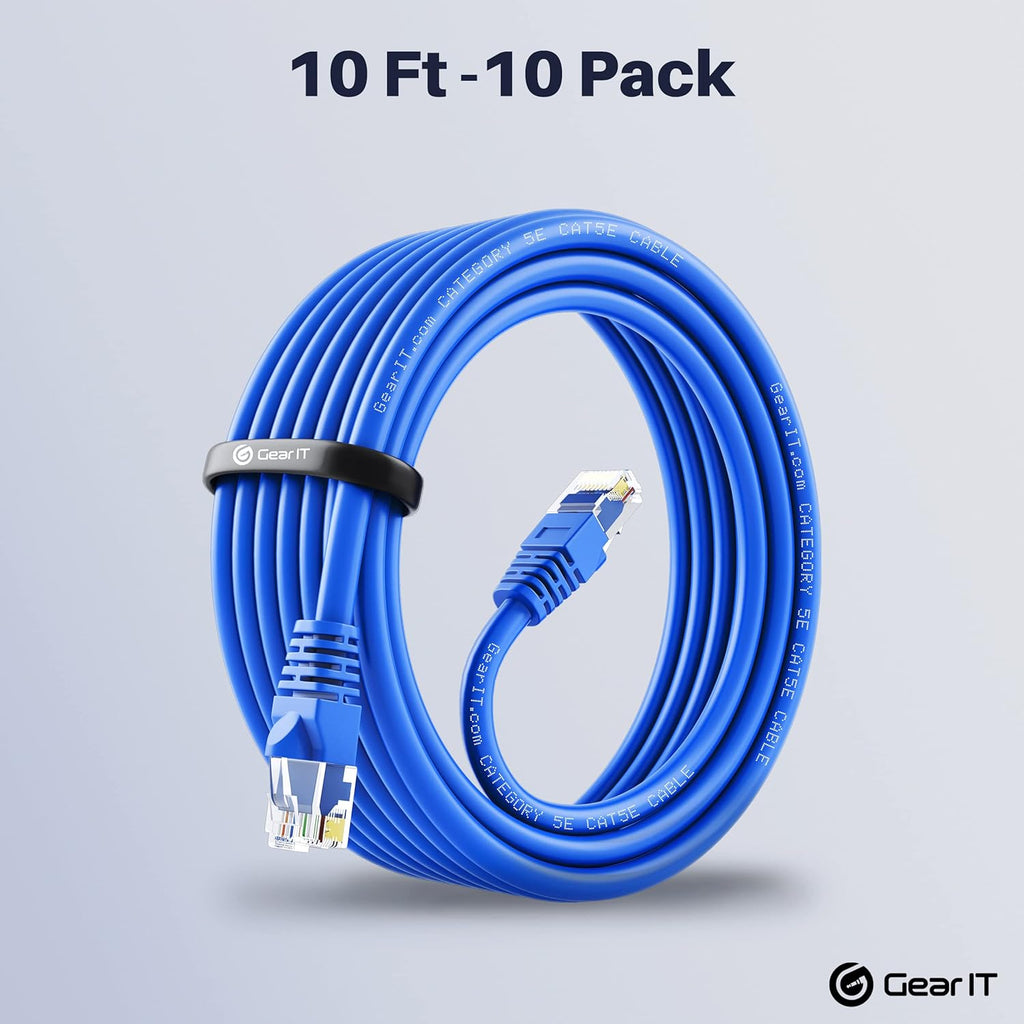 50-Pack Blue Cat5e Ethernet Patch Cable 1 Foot X9907