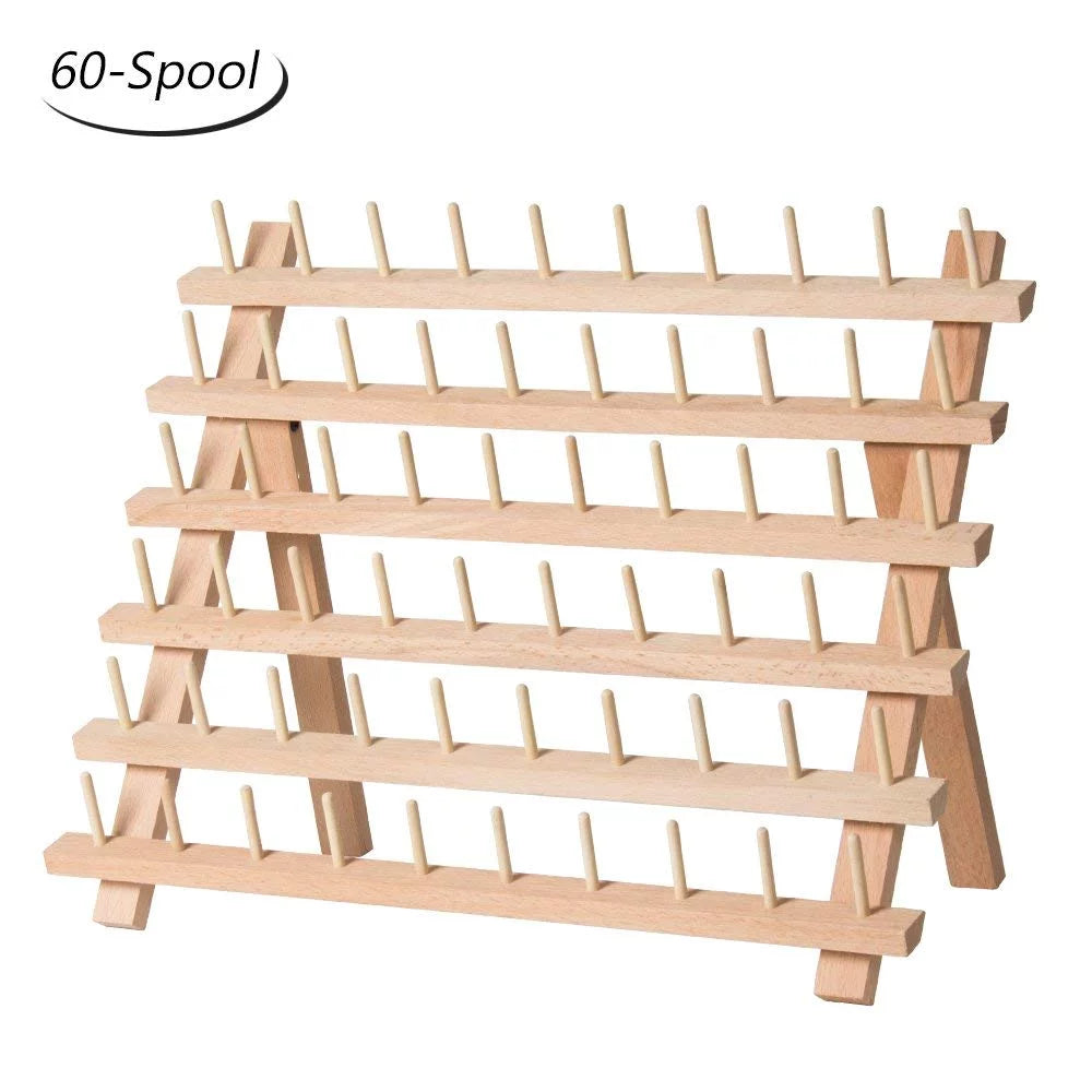 60-Spool Wooden Sewing Thread Organizer Rack S868