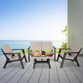 4 Pieces Resin Outdoor Patio Furniture Set with Loveseat, Chairs, Coffee Table R372
