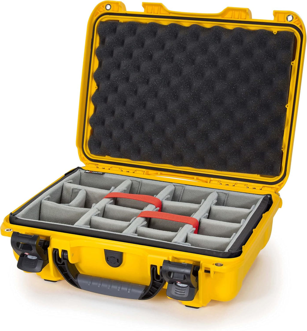 Black Waterproof Hard Case with Padded Dividers and TSA Approved Travel Lock Latches B3588