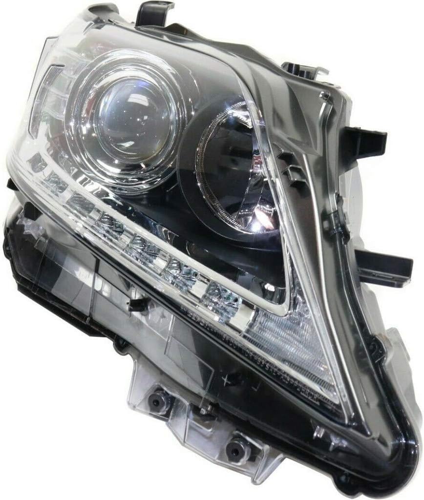 Headlight Assembly Passenger Side Black Housing W7496