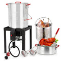30-Quart Propane Outdoor Turkey Fryer Kit Aluminum Boiler Steamer D18978