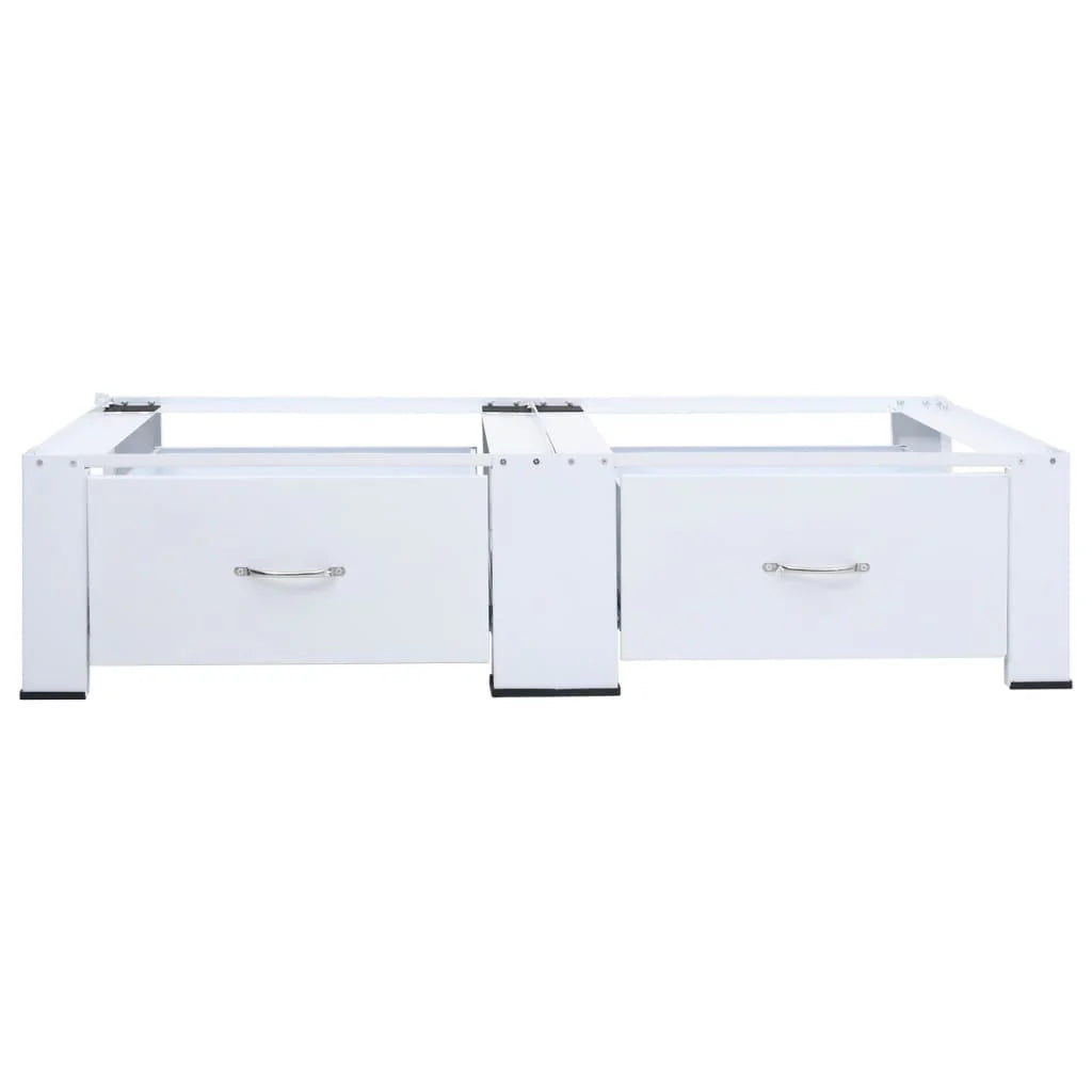 Washing and Drying Machine Pedestal with Pull-out Shelves White O284