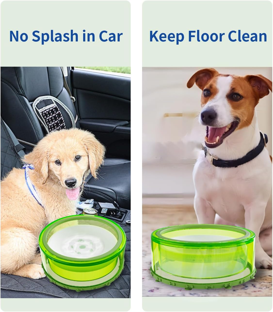 Green 2L No Spill Dog Water Bowl G3010