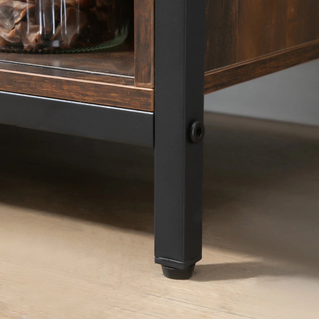 Industrial Sideboard with Sliding Barn Doors and Adjustable Shelves D52429