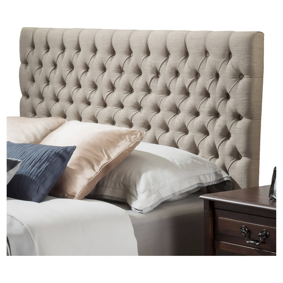 King California King Sand Button Tufted Headboard P6551