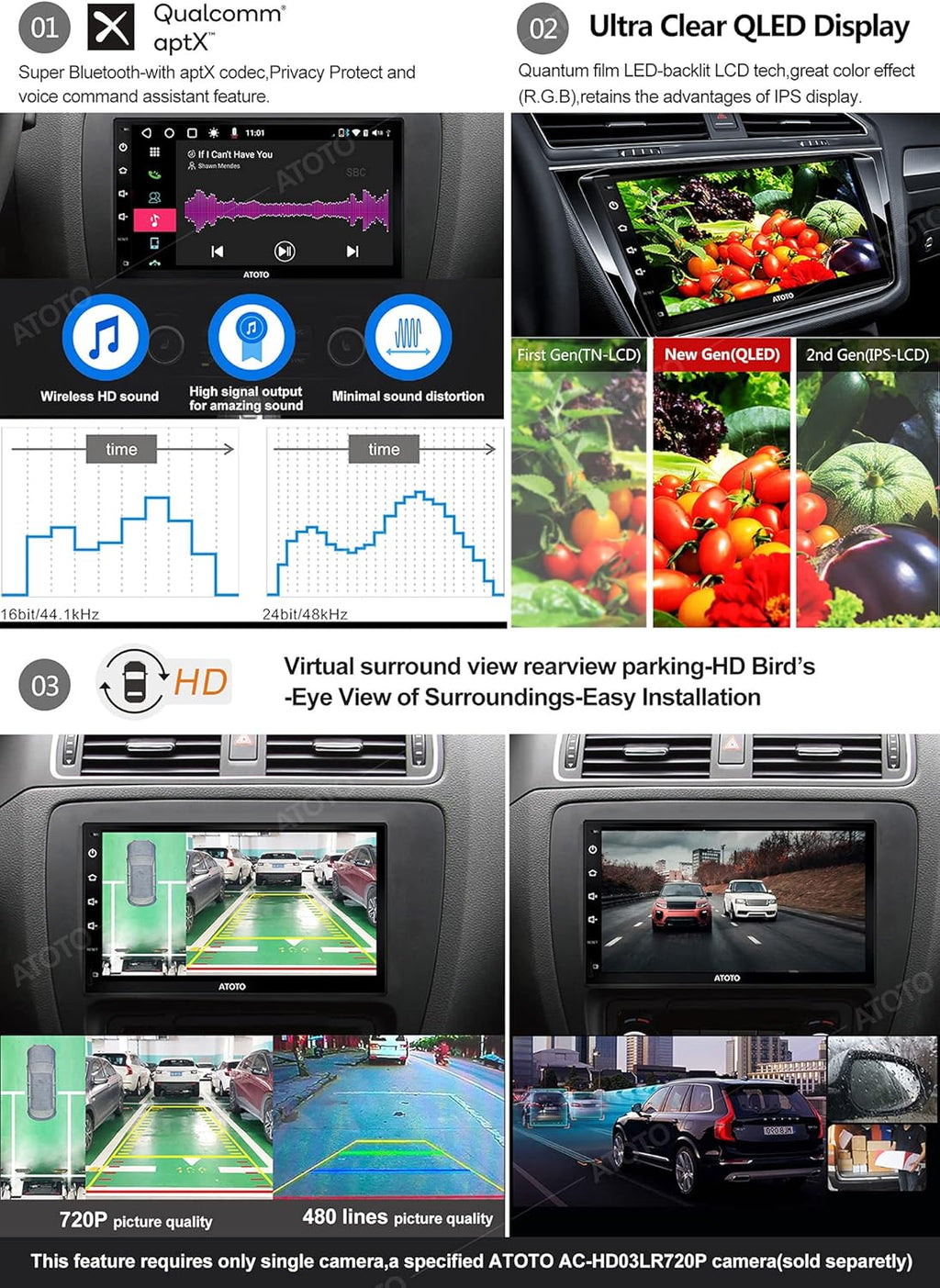 7inch Double-DIN Android Car Stereo with Wireless CarPlay G88080