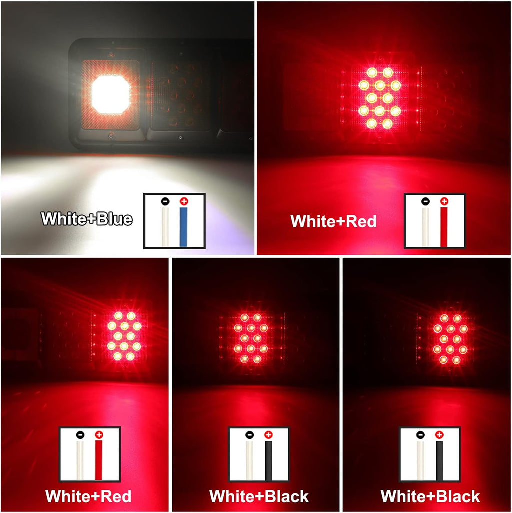 2Pcs LED Trailer Tail Lights with Black Base F384135