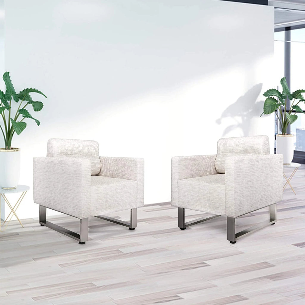 White Leather Lounge Accent Chair Q852