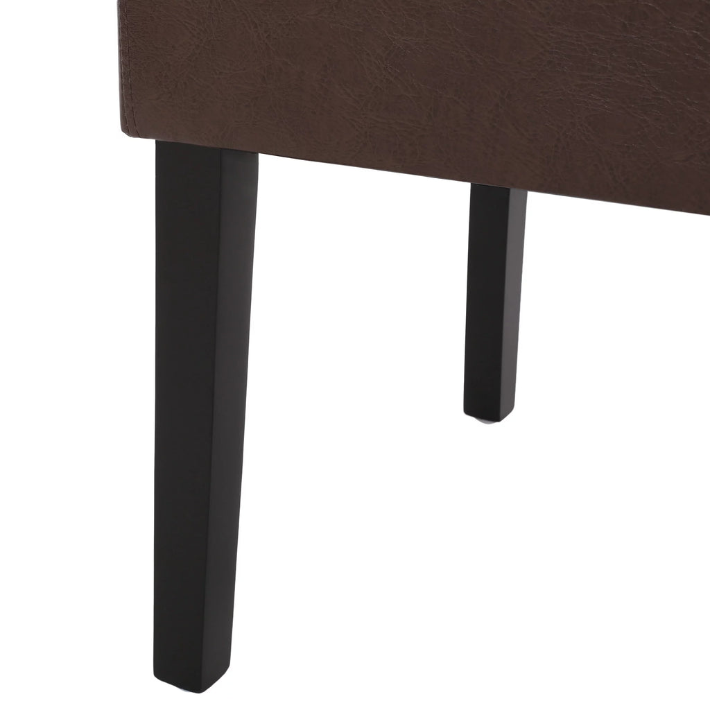 Faux Leather Dining Chairs Set of 4 Dark Brown E435178