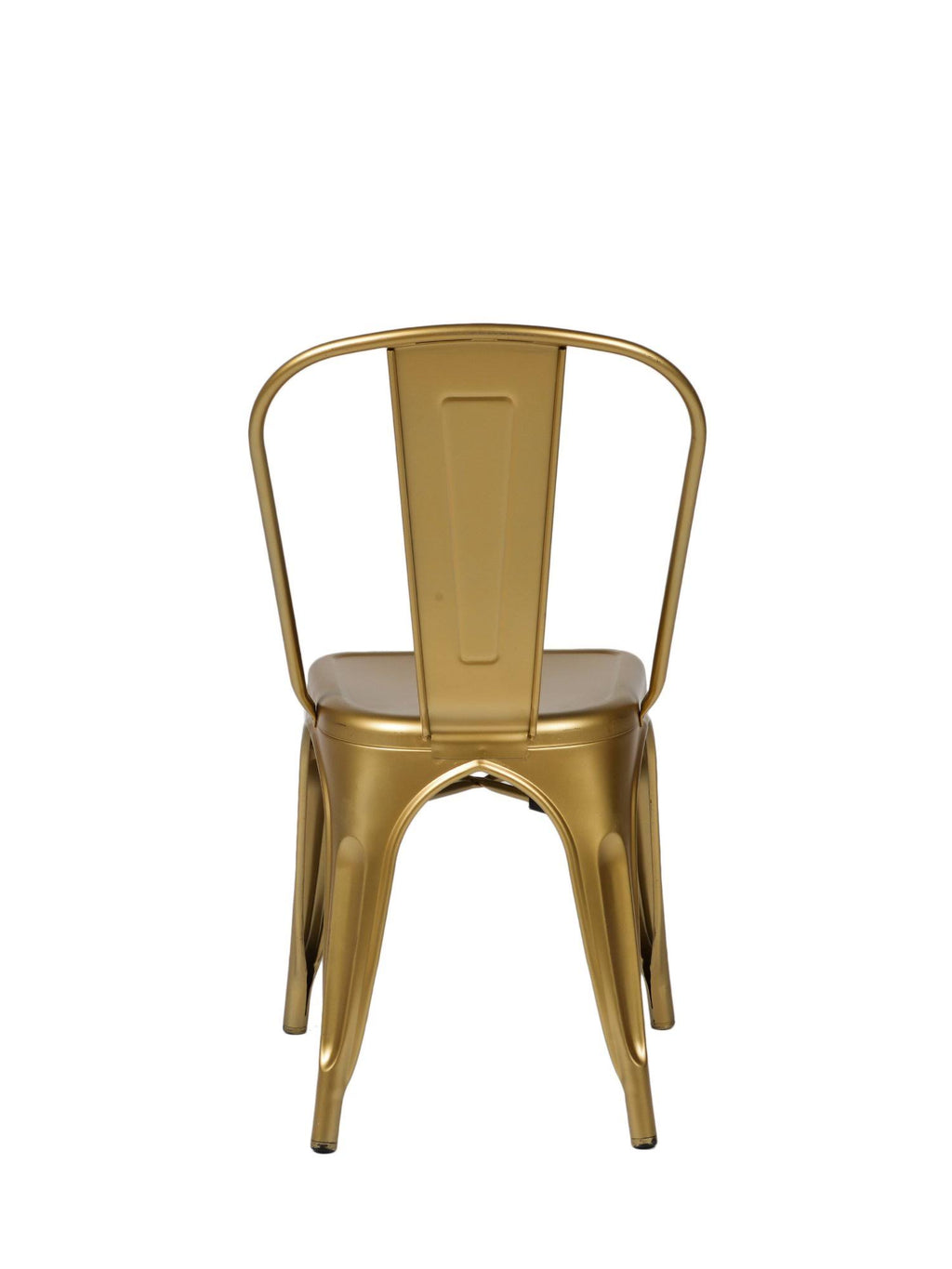 Gold Steel Stackable Armless Chair - Set of 4 O357