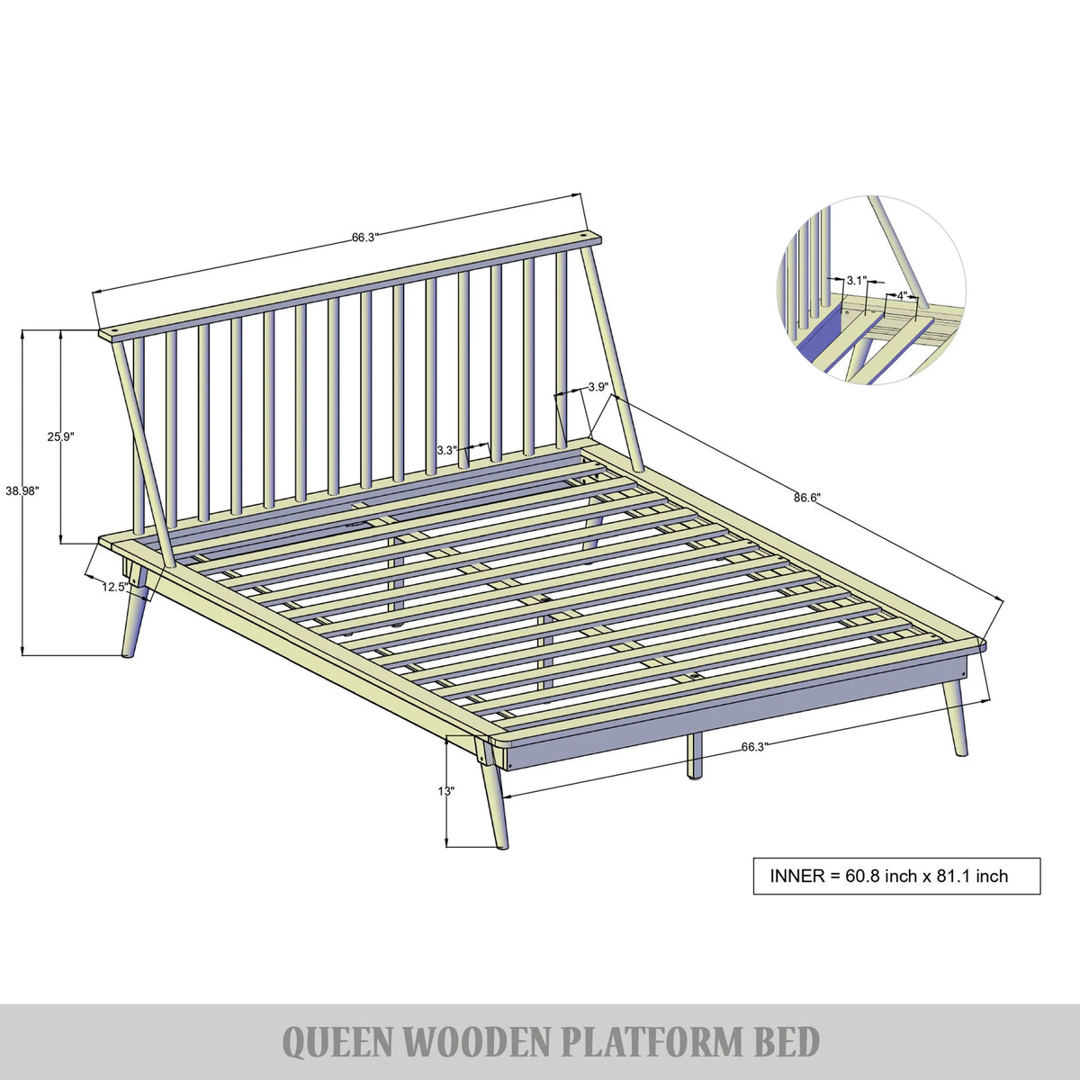 Queen Platform Bed H53285
