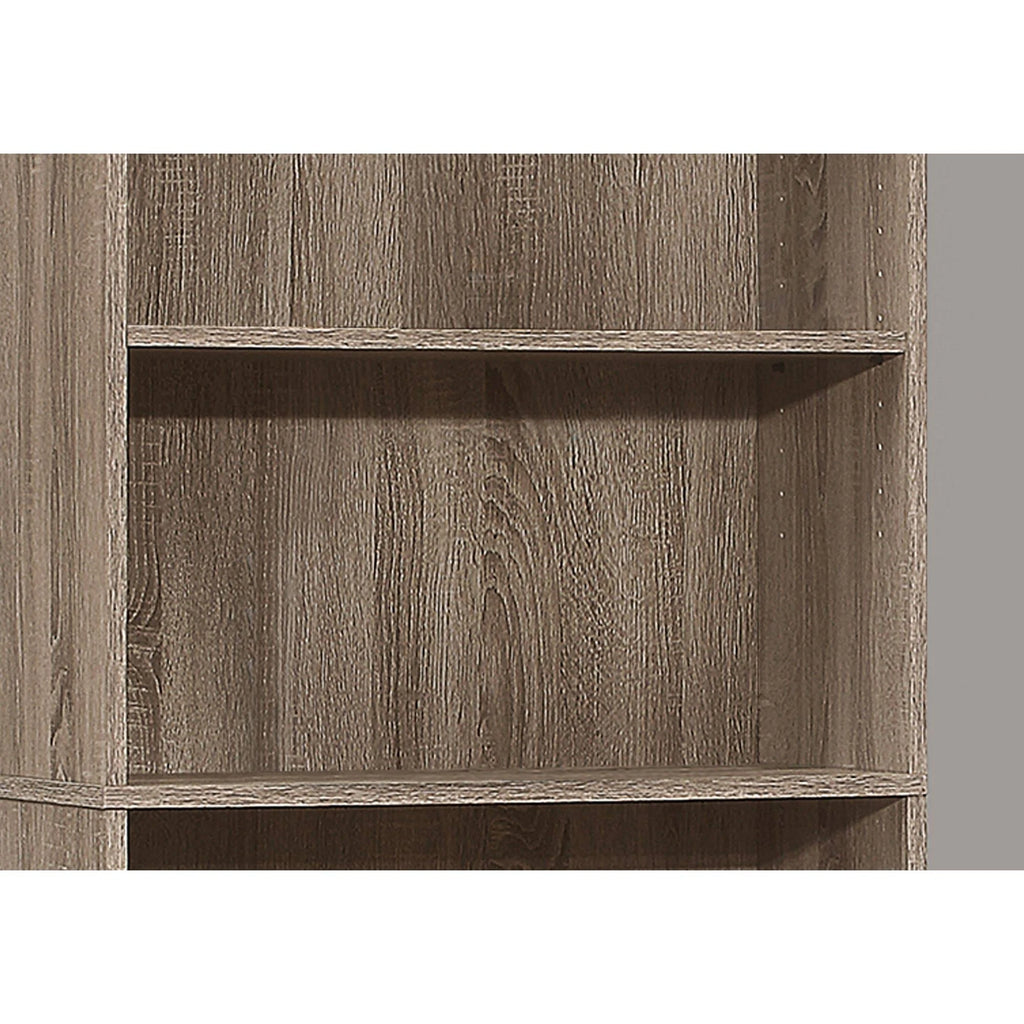 Taupe Brown 5 Shelves Rectangular Bookcase N948493