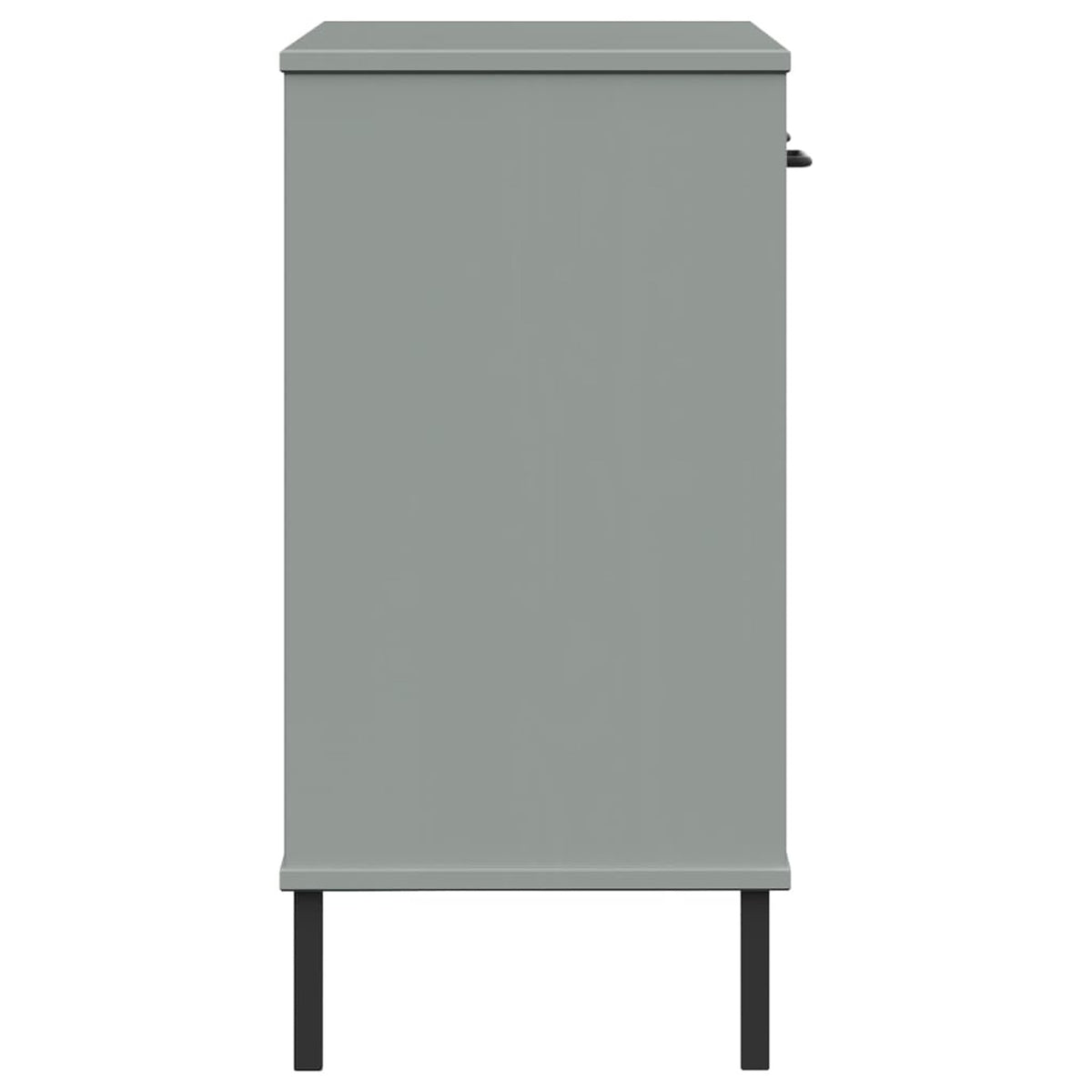 Gray Solid Wood Pine Console Cabinet with Metal Legs H7852
