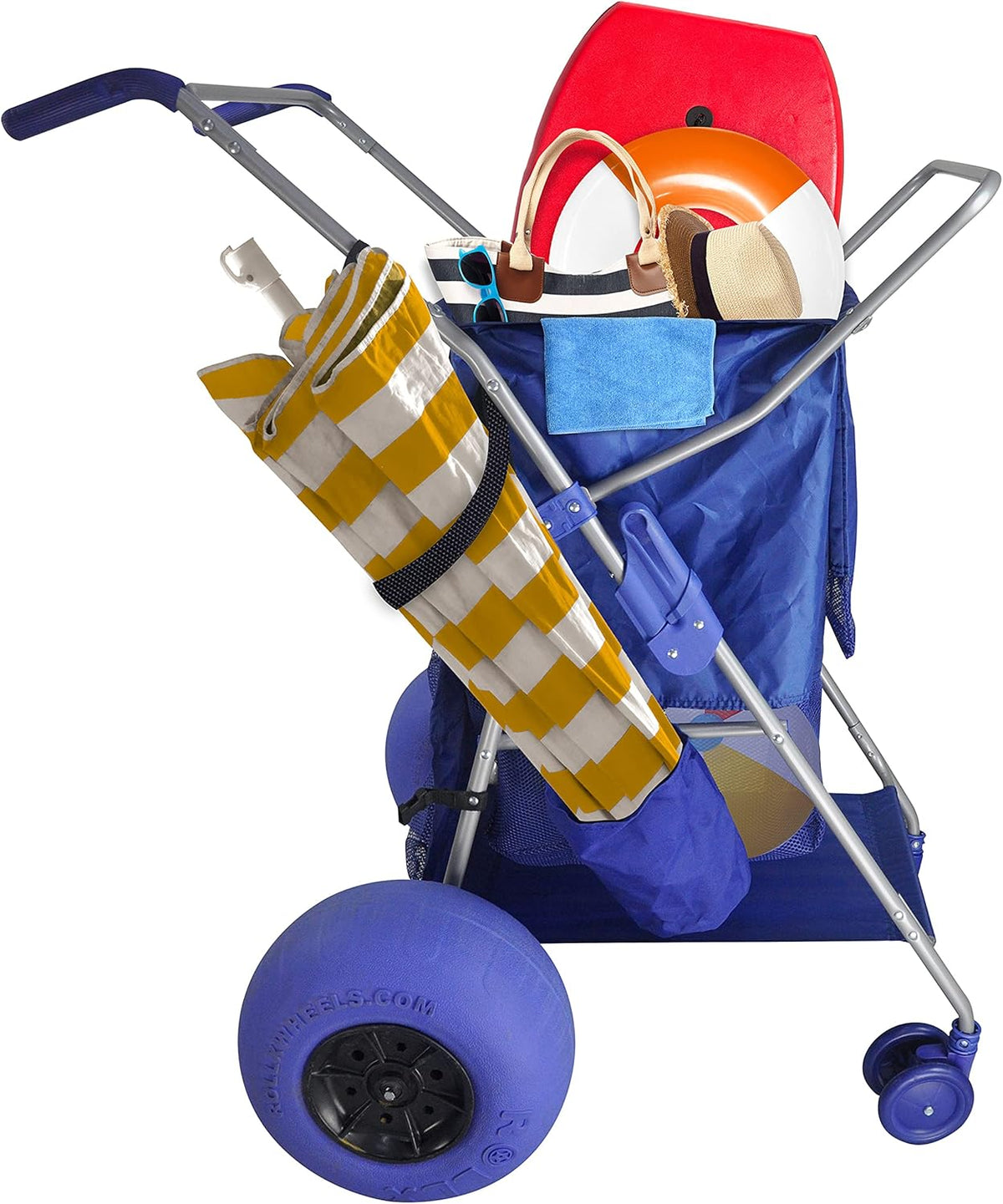 Foldable Storage Wagon Beach Cart 12 inch Balloon Wheels Blue O850