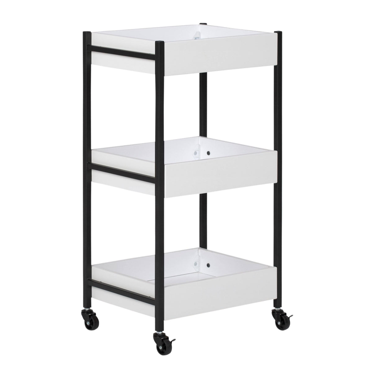 White 3 Bin Rolling Storage Cart I342583
