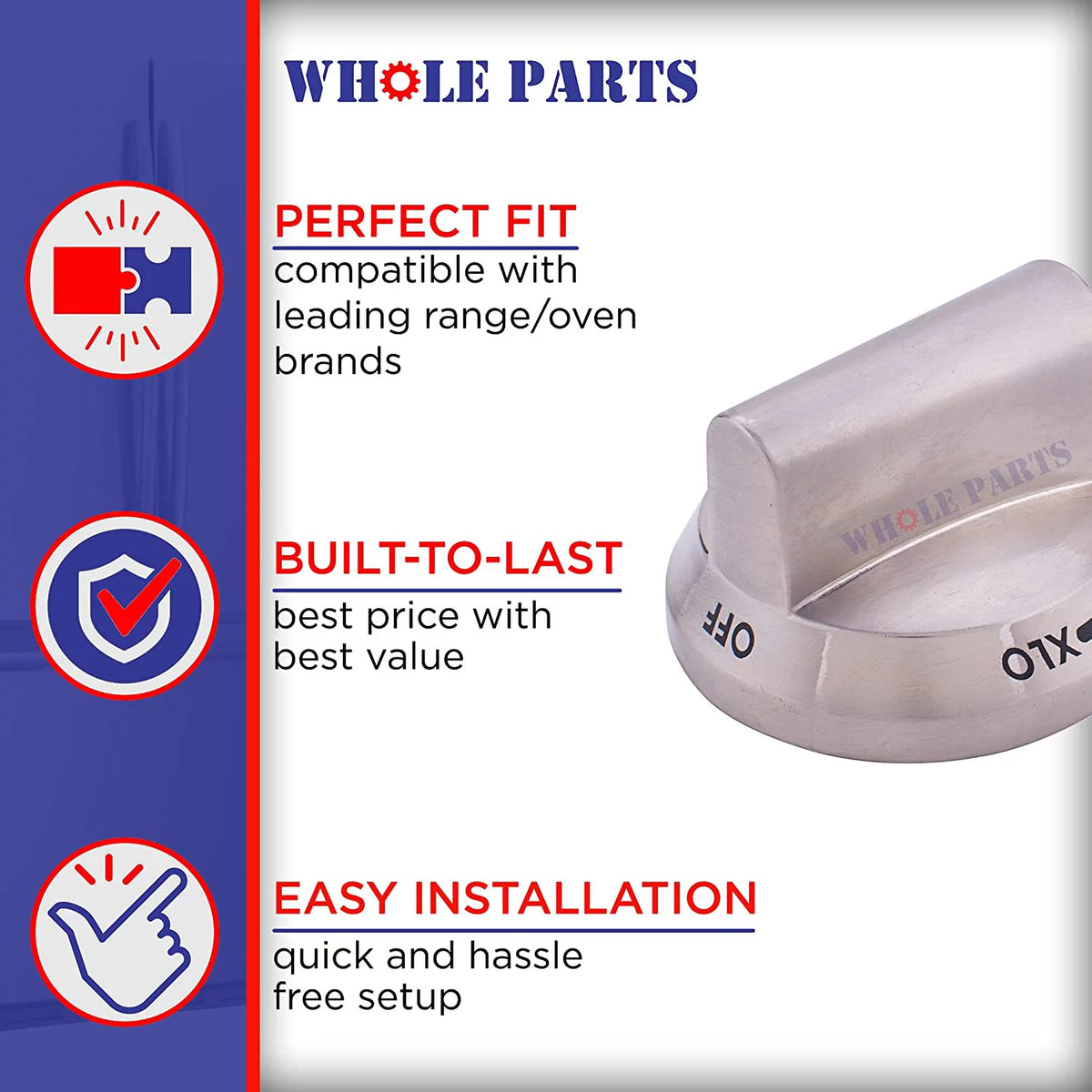 Range or Burner Knob Replacement F8760