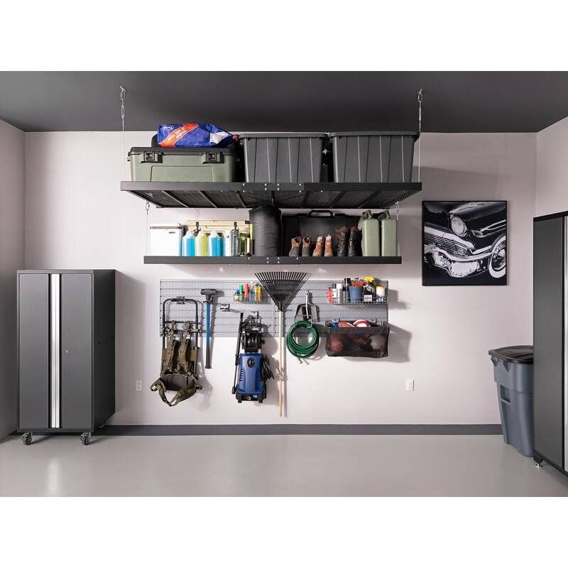 48 in. x 96 in. Steel Garage Wall Shelving in White M59218