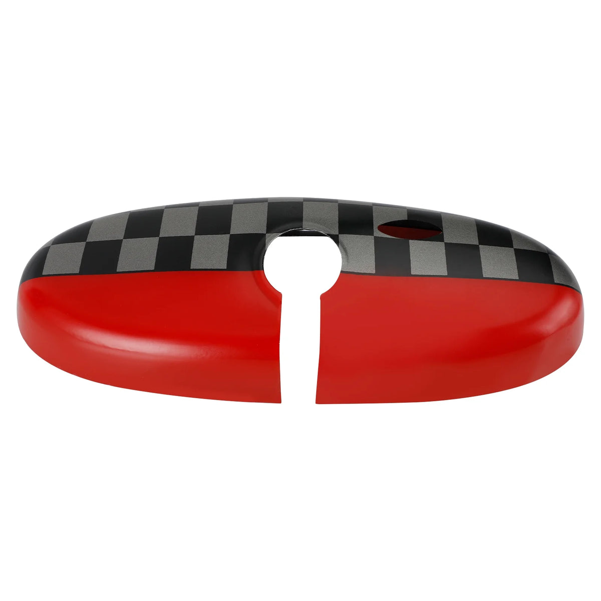 Black/Grey Checkered Rear View Mirror Cover J579802