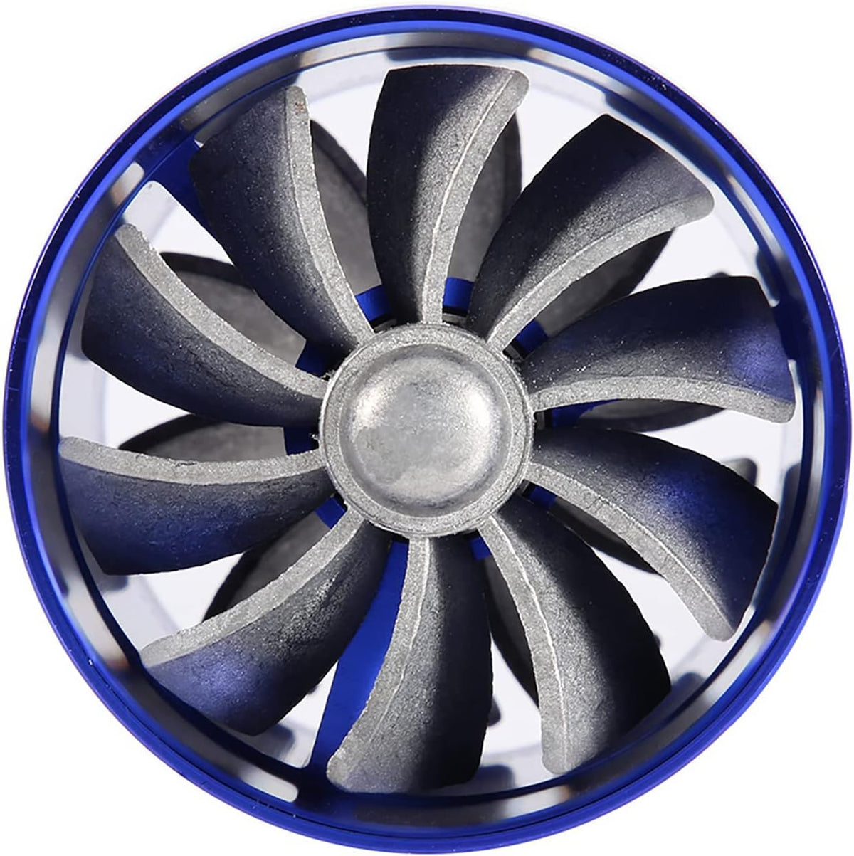 Twin Fan Turbine Car Air Intake Turbocharger Super Gas Fuel Saver Turbo (Blue) Z86611