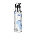Stainless Steel Insulated Thermos Vacuum Flask Water Bottle with Straw Lid Y1351