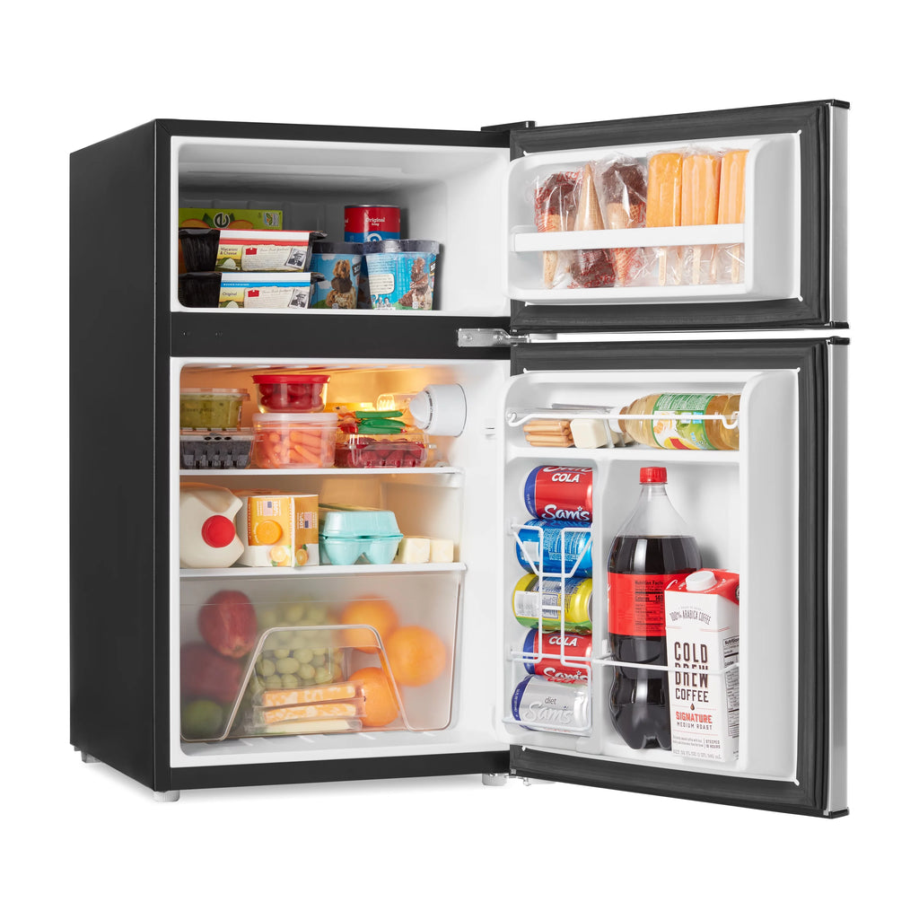 3.1 Cu ft Two Door Mini Fridge with Freezer V90075