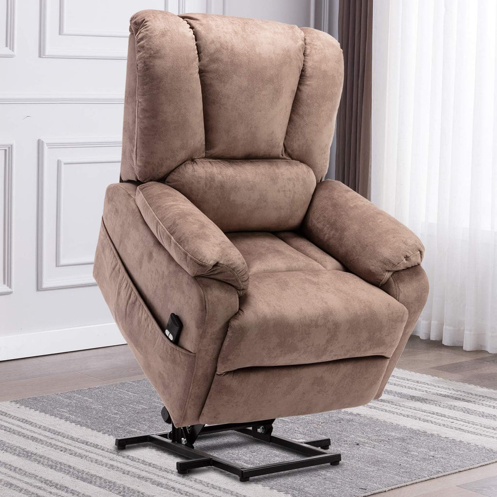 Light Brown Power Lift Recliner with Remote Control R839