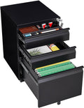 Black Steel 3-Drawer Rolling File Cabinet A792311