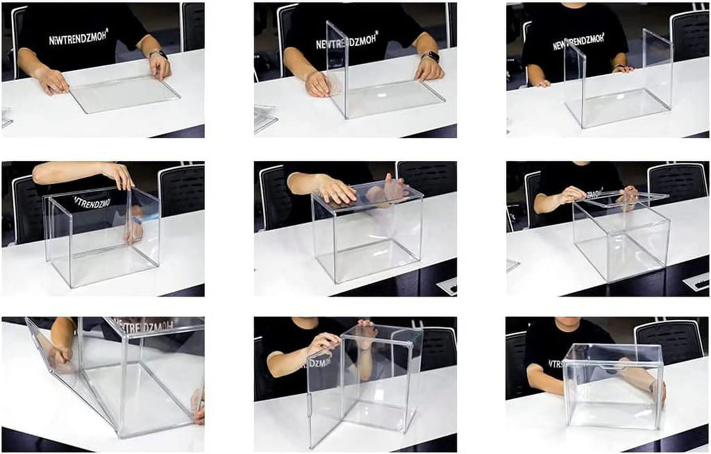 Clear Acrylic Handbag Storage Organizer Box with Magnetic Door A796