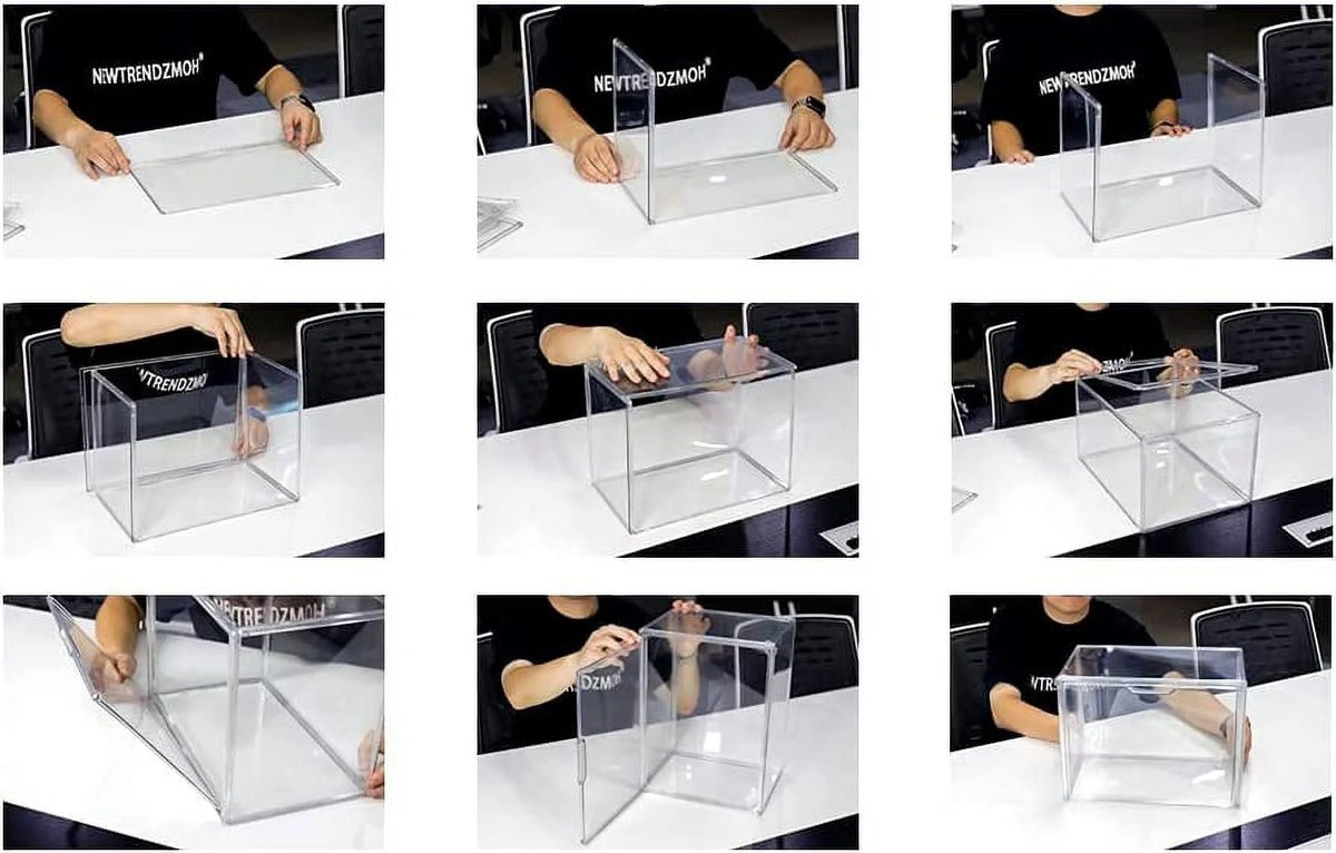 Clear Acrylic Handbag Storage Organizer Box with Magnetic Door A796