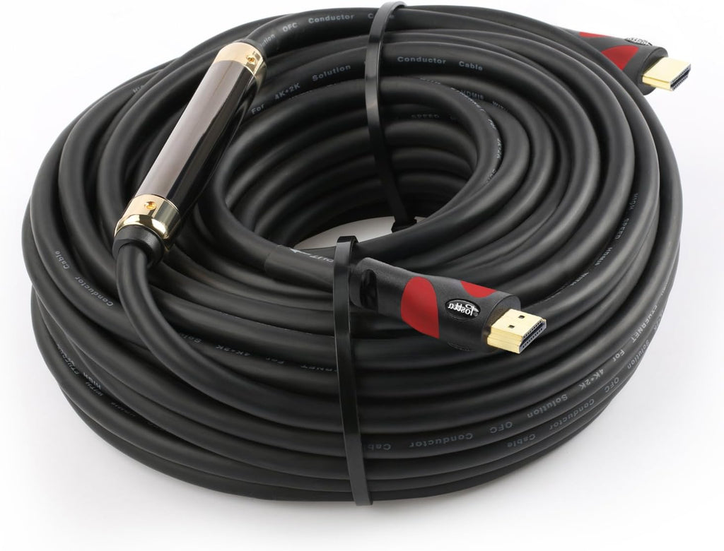 HDMI Cable 100 Feet Yellow HDMI 2.0V with Built-in Signal Booster 1 Pack Y674754