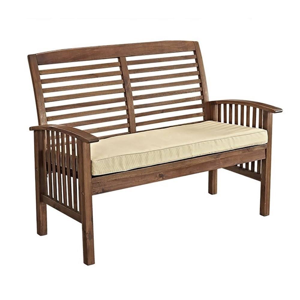 Dark Brown Acacia Wood Patio Loveseat L195