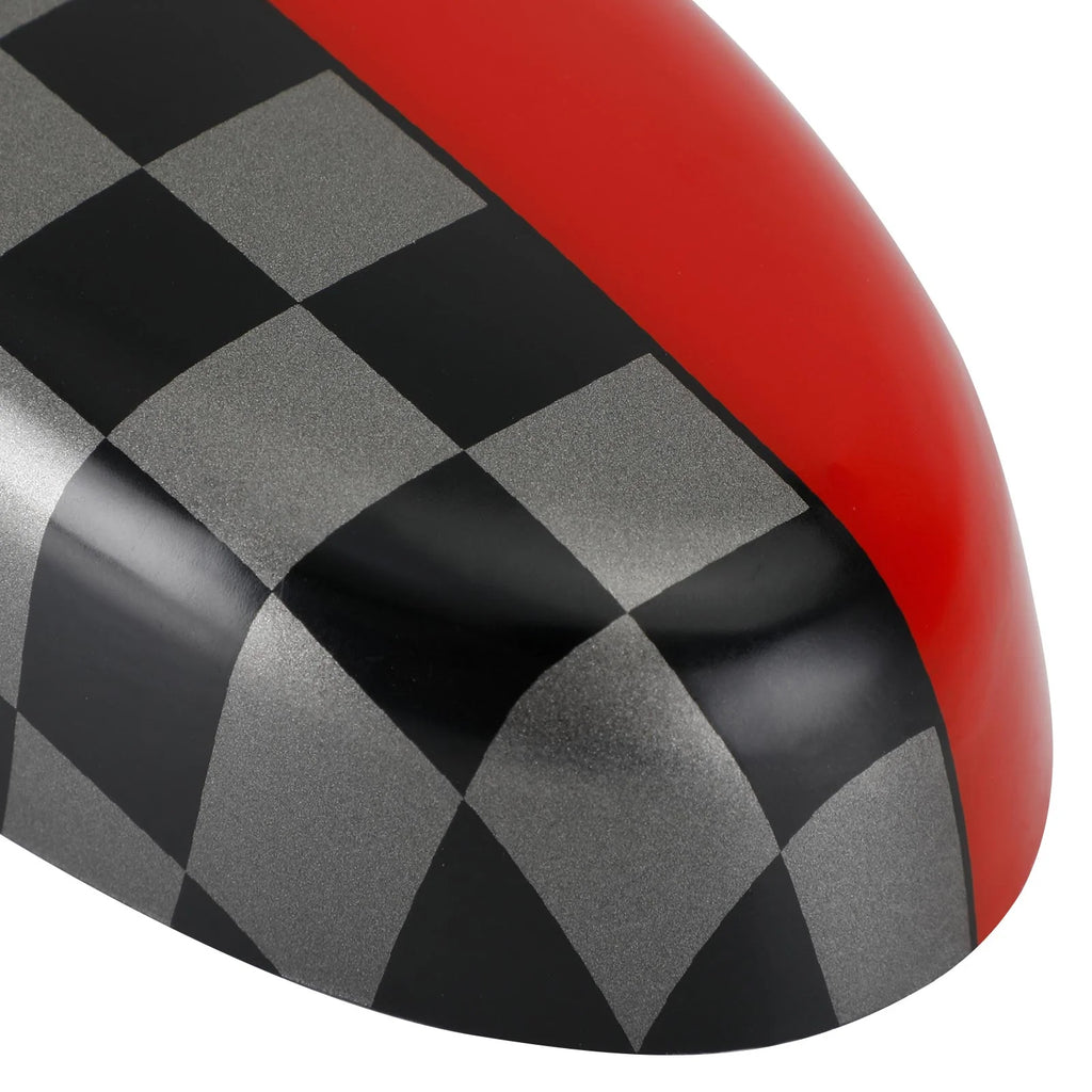 Black/Grey Checkered Rear View Mirror Cover J579802