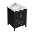 24 in. Espresso Bath Vanity with White Cultured Marble Top and White Basin M8046