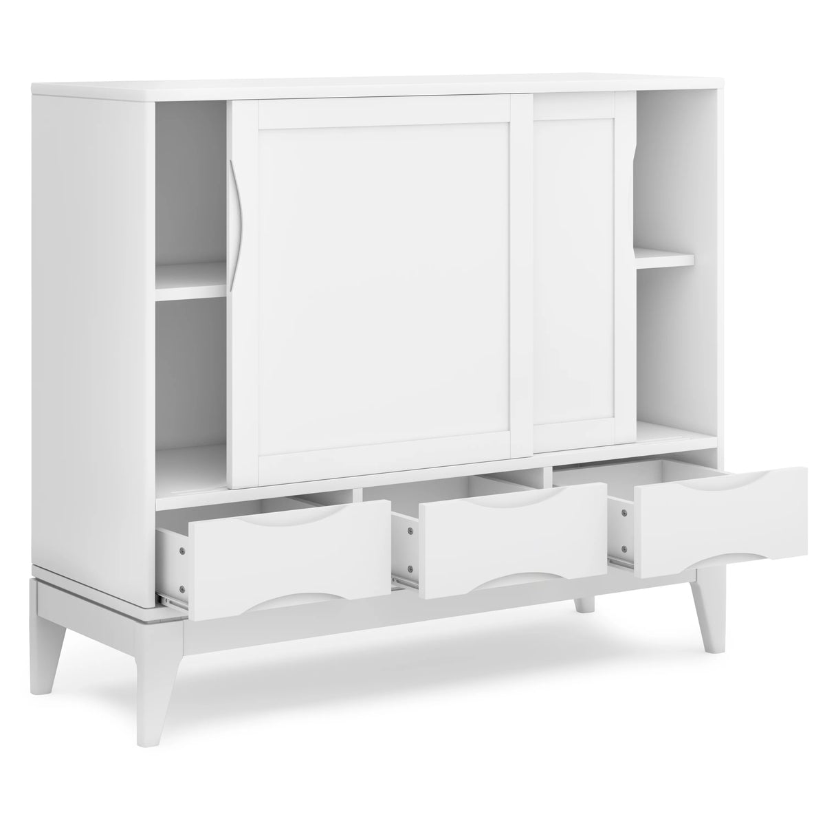 White Solid Hardwood Storage Cabinet W56460