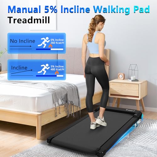 3-in-1 Walking Pad with Incline, 2.5 HP Under Desk Treadmill, 265 LBS Compact Treadmill with LED Display D121766