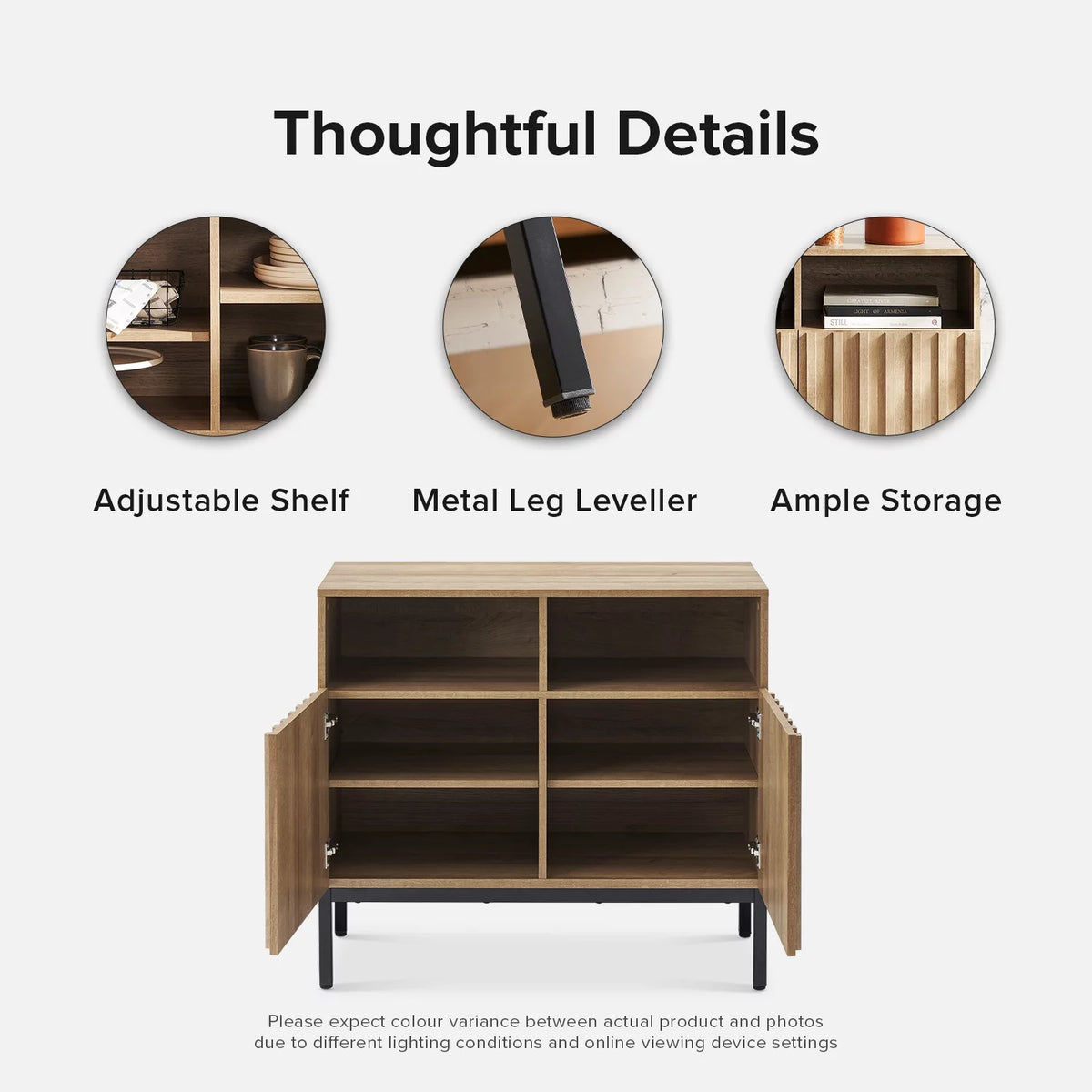 2-Door Storage Accent Cabinet with Metal Legs D162223