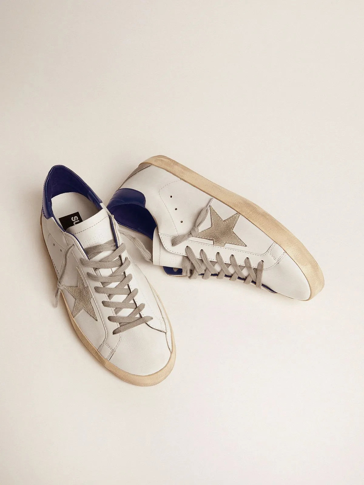 Sneakers with Blue Suede Heel Tab P725549