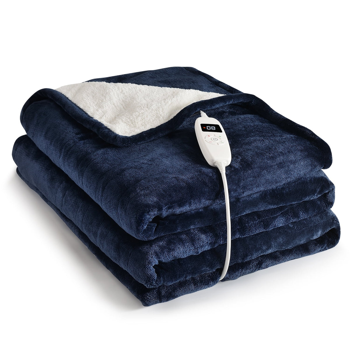 50" x 60" Blue Fleece Heated Throw Blanket P16579