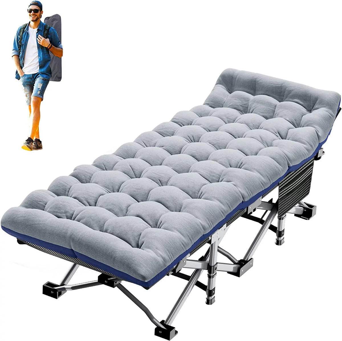 Folding Camping Cot with Carry Bag C924553
