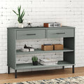 Gray Solid Wood Pine Console Cabinet with Metal Legs H7852